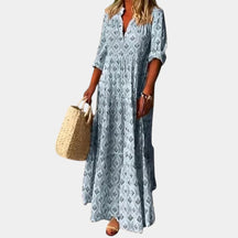 Knielange zomerjurk voor dames in lichtgewicht stof, perfect voor lente- en zomerdagen met een elegante, comfortabele pasvorm.