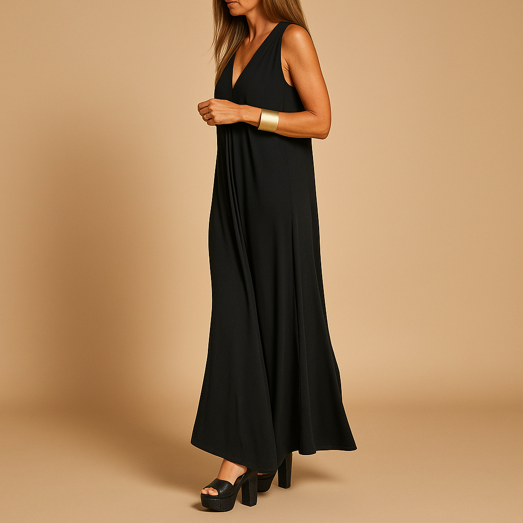 Klassieke lange jurk voor dames met elegante pasvorm, perfect voor formele evenementen en speciale gelegenheden.