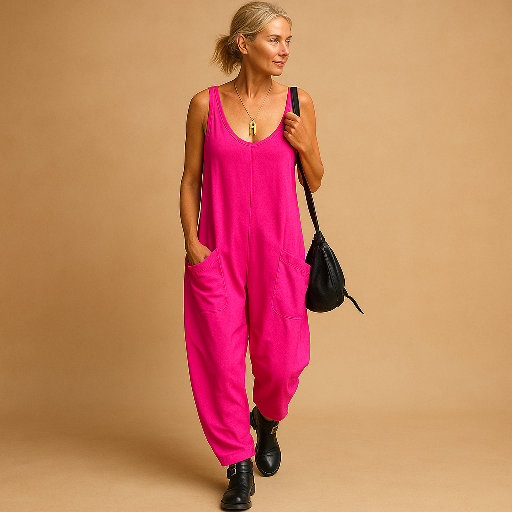 Zomerjurk voor dames met wijde pasvorm in luchtige stof, ideaal voor casual uitjes en warme zomerdagen.