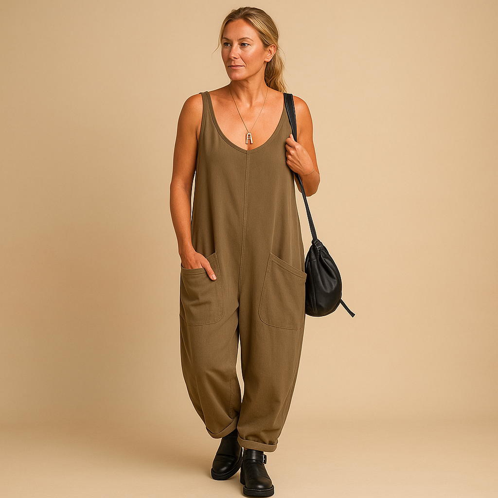 Zomerjurk voor dames met wijde pasvorm in luchtige stof, ideaal voor casual uitjes en warme zomerdagen.