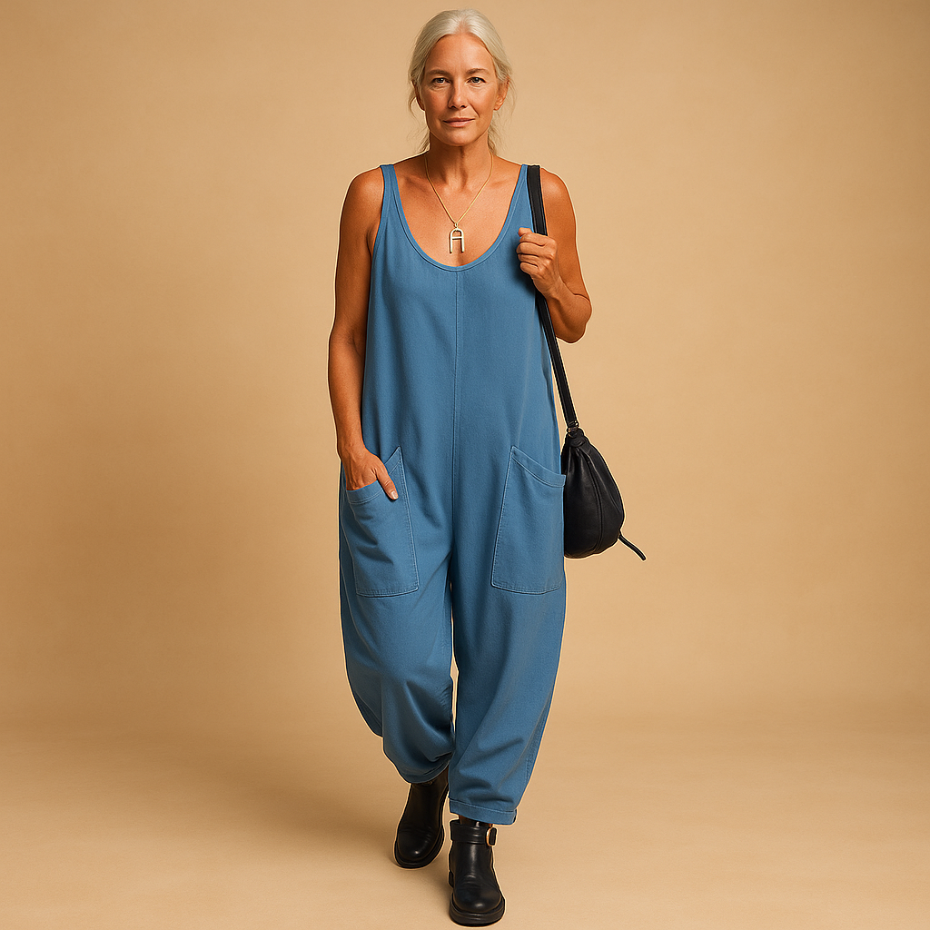 Zomerjurk voor dames met wijde pasvorm in luchtige stof, ideaal voor casual uitjes en warme zomerdagen.