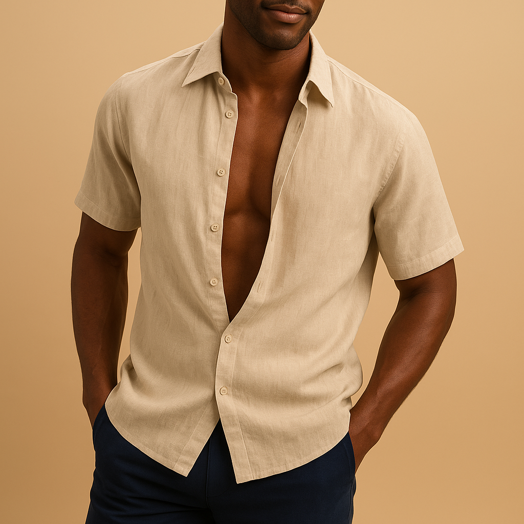 Lichtgewicht overhemd voor heren met ademende stof en tijdloos design, ideaal voor zowel casual als zakelijke outfits.