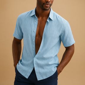 Lichtgewicht overhemd voor heren met ademende stof en tijdloos design, ideaal voor zowel casual als zakelijke outfits.