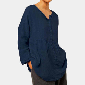 Dames oversized zomerblouse met comfortabele pasvorm en trendy design, ideaal voor casual en zomerse outfits