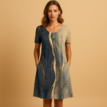 Elegante midi-jurk voor dames met flatterende pasvorm, ademend materiaal en tijdloos ontwerp voor elke gelegenheid.