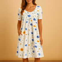 Elegante midi-jurk voor dames met flatterende pasvorm, ademend materiaal en tijdloos ontwerp voor elke gelegenheid.