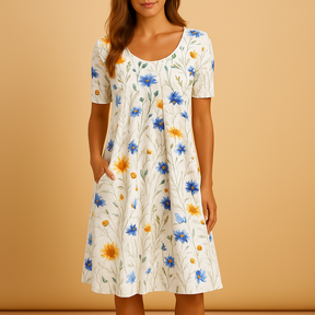 Elegante midi-jurk voor dames met flatterende pasvorm, ademend materiaal en tijdloos ontwerp voor elke gelegenheid.