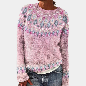 Lena | Warme wollen trui met print voor dames