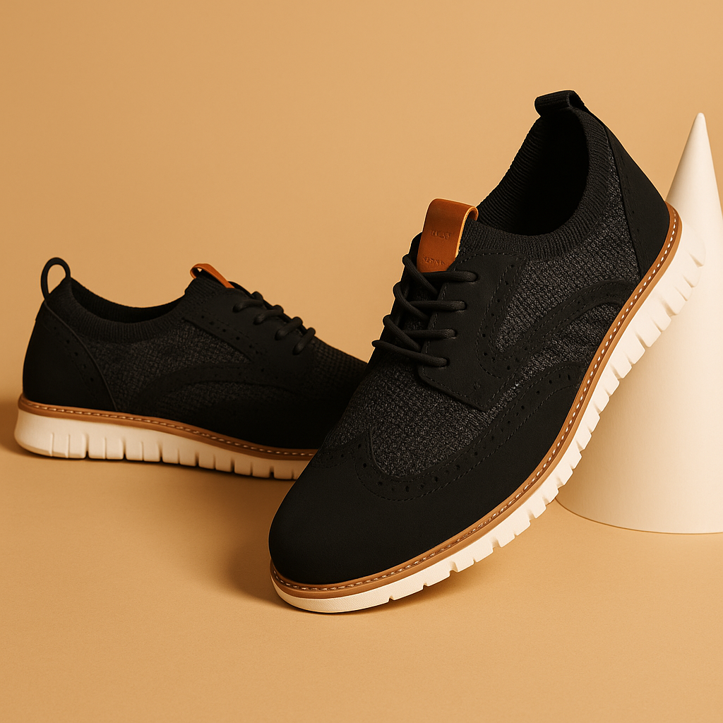 Stijlvolle herenschoenen met brogue detail en ademend ontwerp, geschikt voor dagelijks gebruik op kantoor of in vrije tijd.