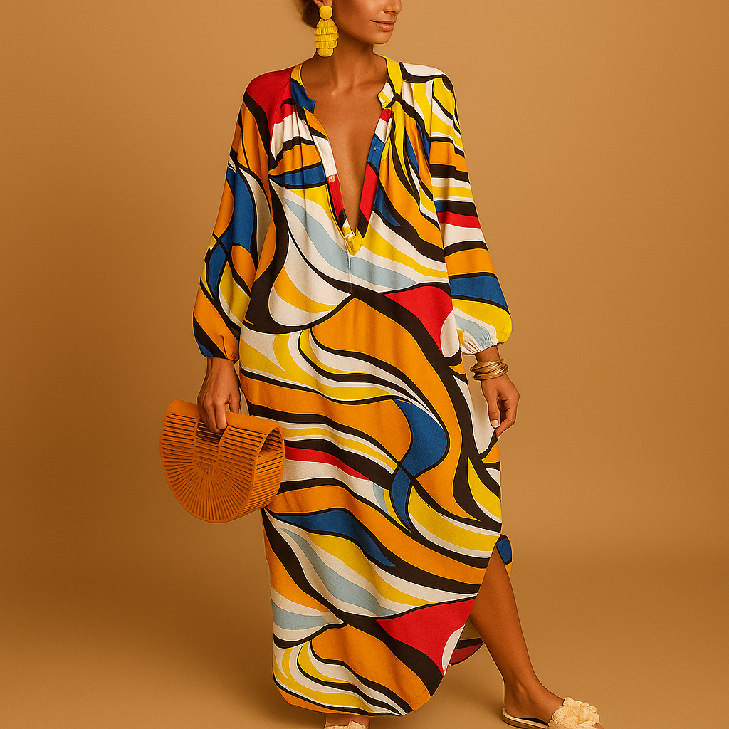 Boho maxi-jurk voor dames in lichte stof, ideaal voor zomerse dagen, festivals en stranduitjes