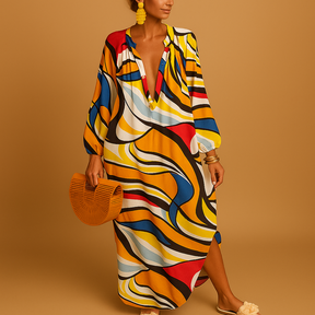 Boho maxi-jurk voor dames in lichte stof, ideaal voor zomerse dagen, festivals en stranduitjes