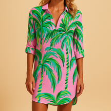 Boho zomerjurk voor dames met V-hals en lichte stof, voorzien van een bohemian print – ideaal voor warme dagen en casual uitjes.