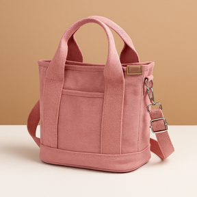 Canvas schoudertas voor dames met meerdere vakken, verstelbare schouderriem en compacte indeling, ideaal voor dagelijks gebruik.