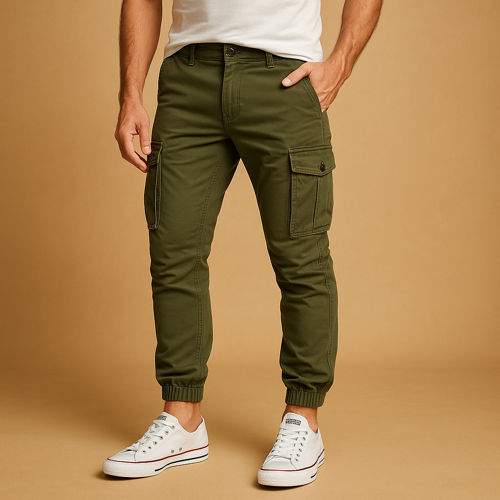 Cargo broek met meerdere zakken voor heren in groen, beige, zwart of grijs, geschikt voor avontuur en dagelijks gebruik