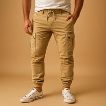 Cargo broek met meerdere zakken voor heren in groen, beige, zwart of grijs, geschikt voor avontuur en dagelijks gebruik