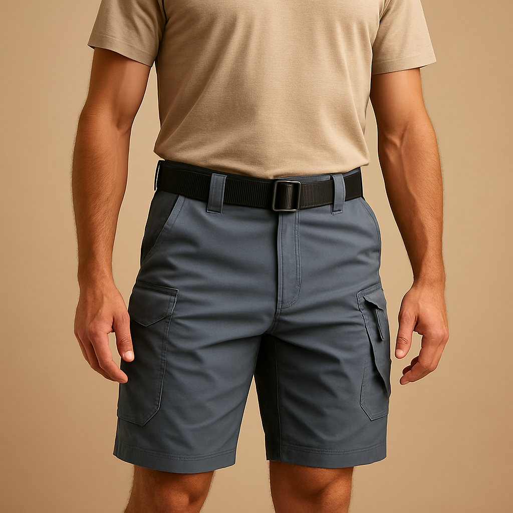 Comfortabele cargo short voor heren met meerdere zakken, gemaakt van zachte katoenmix, ideaal voor wandelen, reizen en dagelijks gebruik.