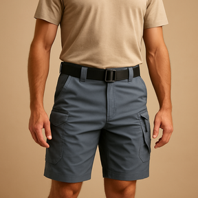 Comfortabele cargo short voor heren met meerdere zakken, gemaakt van zachte katoenmix, ideaal voor wandelen, reizen en dagelijks gebruik.