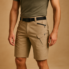 Comfortabele cargo short voor heren met meerdere zakken, gemaakt van zachte katoenmix, ideaal voor wandelen, reizen en dagelijks gebruik.