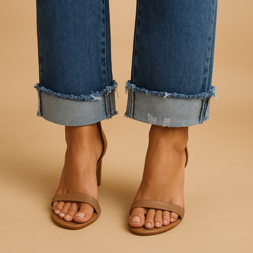 Comfortabele damesjeans met onregelmatige tailleband en relaxed fit, perfect voor casual en dagelijkse outfits.