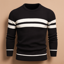 Casual heren trui met ronde hals, gemaakt van zachte katoenmix. Perfect voor frisse dagen in de herfst en winter, eenvoudig te combineren met elke outfit.