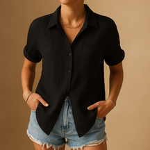 Dames casual polo met korte mouwen, klassieke polokraag en borstzak, perfect voor zomerse dagen en informele gelegenheden