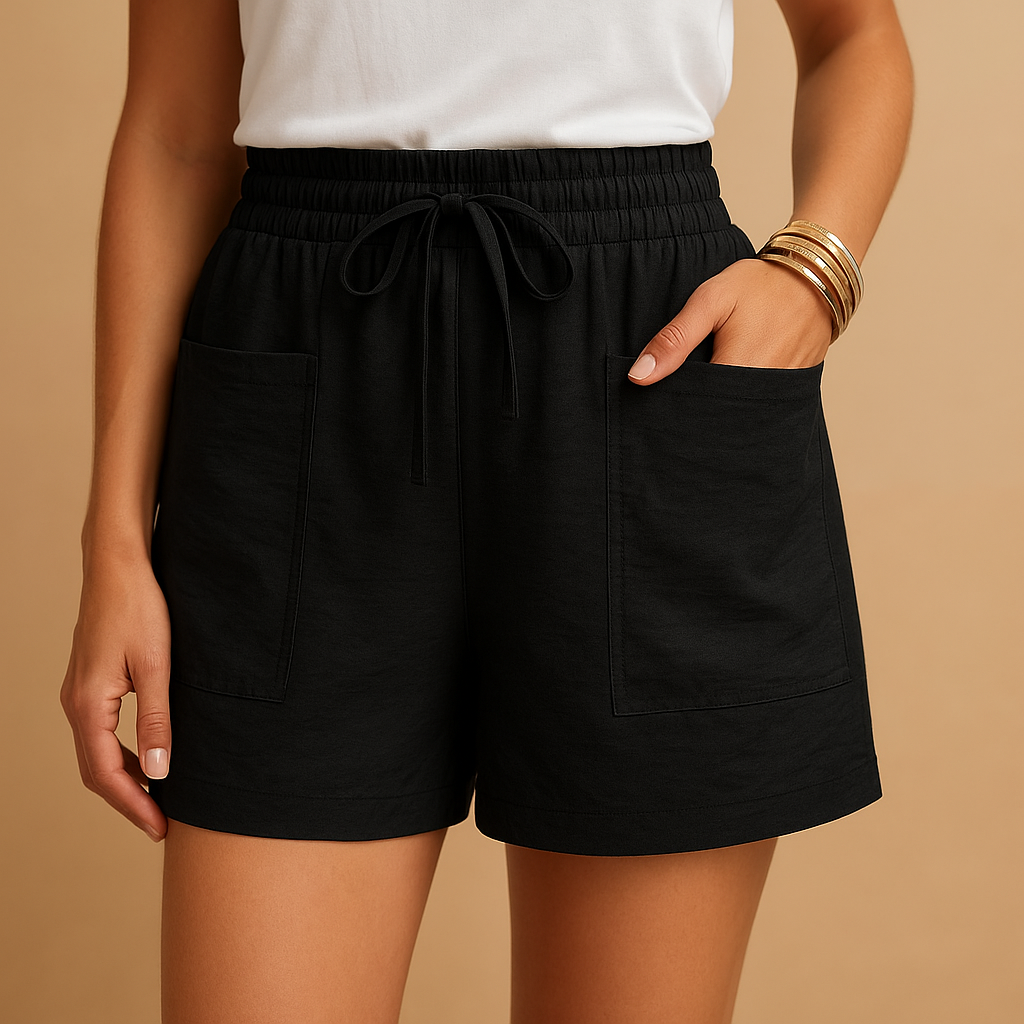 Casual zomershort voor dames met relaxte snit en ademende stof, perfect voor warme dagen, stranduitjes en zomerse wandelingen