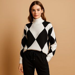 Comfortabel damespak met trui en joggingbroek in ademende stof, ideaal als huispak of casual outfit voor buiten.