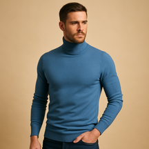 Comfortabele coltrui voor heren met slanke pasvorm en klassiek ontwerp, ideaal voor casual, werk en formele gelegenheden in de herfst en winter.