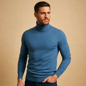 Comfortabele coltrui voor heren met slanke pasvorm en klassiek ontwerp, ideaal voor casual, werk en formele gelegenheden in de herfst en winter.