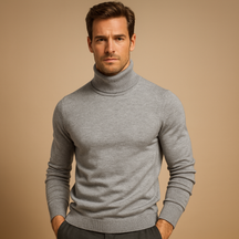 Comfortabele coltrui voor heren met slanke pasvorm en klassiek ontwerp, ideaal voor casual, werk en formele gelegenheden in de herfst en winter.