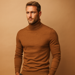 Comfortabele coltrui voor heren met slanke pasvorm en klassiek ontwerp, ideaal voor casual, werk en formele gelegenheden in de herfst en winter.