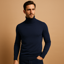 Comfortabele coltrui voor heren met slanke pasvorm en klassiek ontwerp, ideaal voor casual, werk en formele gelegenheden in de herfst en winter.