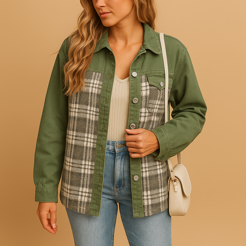 Comfortabele damesjas van ademend textiel met ruime pasvorm en zijzakken, ideaal voor casual en geklede outfits.