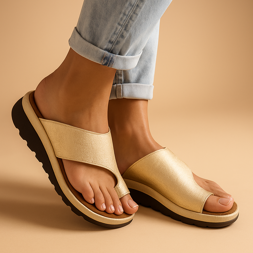 Corrigerende sandalen voor dames met anatomisch voetbed en verstelbare banden, ideaal voor dagelijks comfort en zomerse uitstapjes.