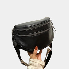 Crossbody tas voor dames met dubbele rits, tijdloos design en praktisch interieur, geschikt voor dagelijks gebruik en kantoor