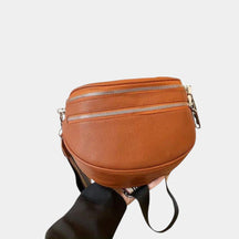 Crossbody tas voor dames met dubbele rits, tijdloos design en praktisch interieur, geschikt voor dagelijks gebruik en kantoor