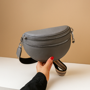 Crossbodytas voor dames met dubbele ritssluiting en overzichtelijk interieur, ideaal voor dagelijks gebruik, werk en formele gelegenheden.