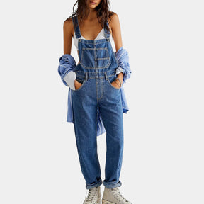 Denim salopette voor dames met relaxte pasvorm in donkerblauw, lichtblauw, zwart of wit – perfect voor casual en stijlvolle dagen