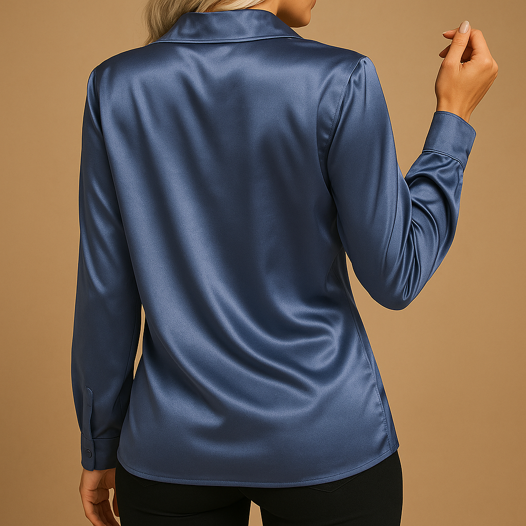 Tijdloze damesblouse met klassieke pasvorm en lichte stof, geschikt voor werk en dagelijkse gelegenheden