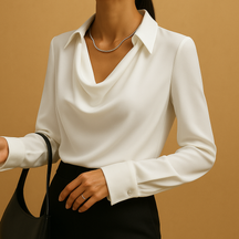 Damesblouse met lange mouwen en getailleerde pasvorm, gemaakt van lichtgewicht materiaal voor een elegante en comfortabele look
