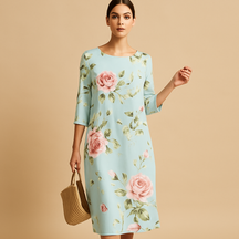 Elegante flowy midi-jurk voor dames, gemaakt van lichtgewicht stof, geschikt voor alle seizoenen en gelegenheden.