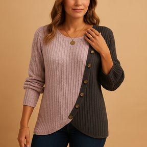 Elegante gebreide trui voor dames in luxe stof met flatterend silhouet, perfect voor werk, casual en sociale gelegenheden.