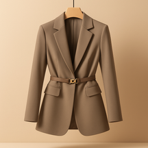 Dames blazer met elegante getailleerde pasvorm en stijlvolle uitstraling, ideaal voor werk en avondgelegenheden.