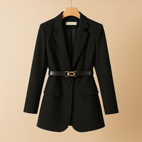 Dames blazer met elegante getailleerde pasvorm en stijlvolle uitstraling, ideaal voor werk en avondgelegenheden.