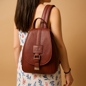 Elegante PU-leren rugzak voor dames met minimalistisch design en ruime opbergruimte, geschikt voor werk, reizen en dagelijks gebruik.