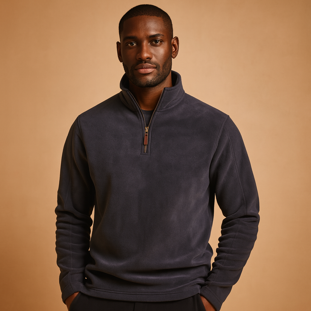Fleece pullover voor heren met halve rits, zachte stof en comfortabele pasvorm. Ideaal voor koude dagen, casual gebruik en outdoor activiteiten.