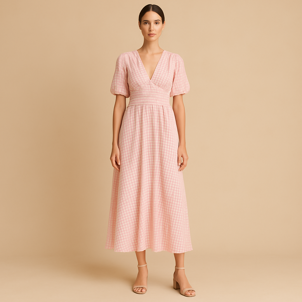 Flowy maxi-jurk voor dames met knoopsluiting en lange mouwen, perfect voor casual en formele gelegenheden het hele jaar door.