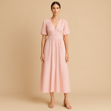 Flowy maxi-jurk voor dames met knoopsluiting en lange mouwen, perfect voor casual en formele gelegenheden het hele jaar door.
