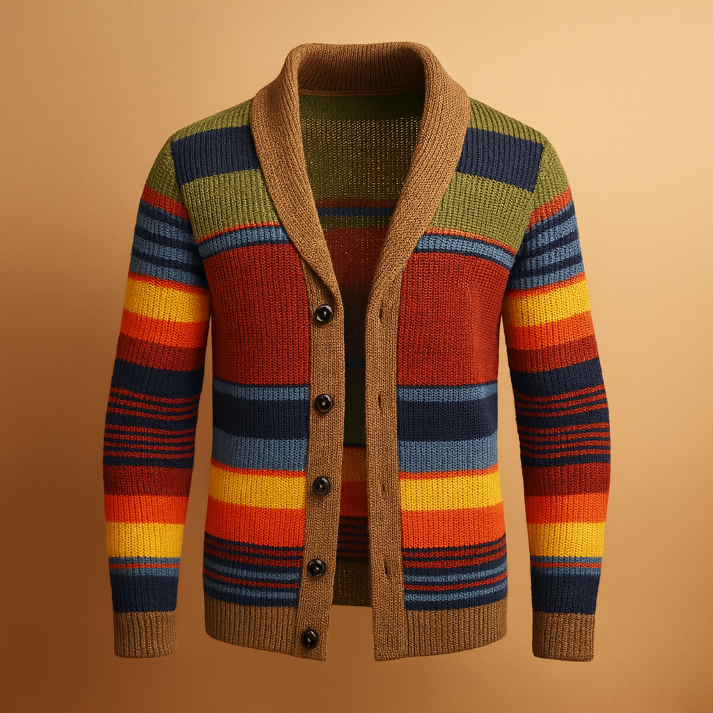 Gebreid vintage heren vest met knopen, grof gebreid en comfortabel. Ideaal voor casual en formele looks in de herfst en winter.