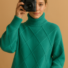 Gebreide damestrui met col in duurzame, ademende stof. Elegant ontwerp, ideaal voor dagelijks gebruik en jaarrond comfort.